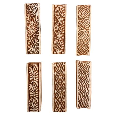 Set of 6 Piece New Mix Wooden Printing Block